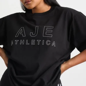 Fashion Aje ATHLETICA Block Logo Boyfriend Tee 102 Black/White