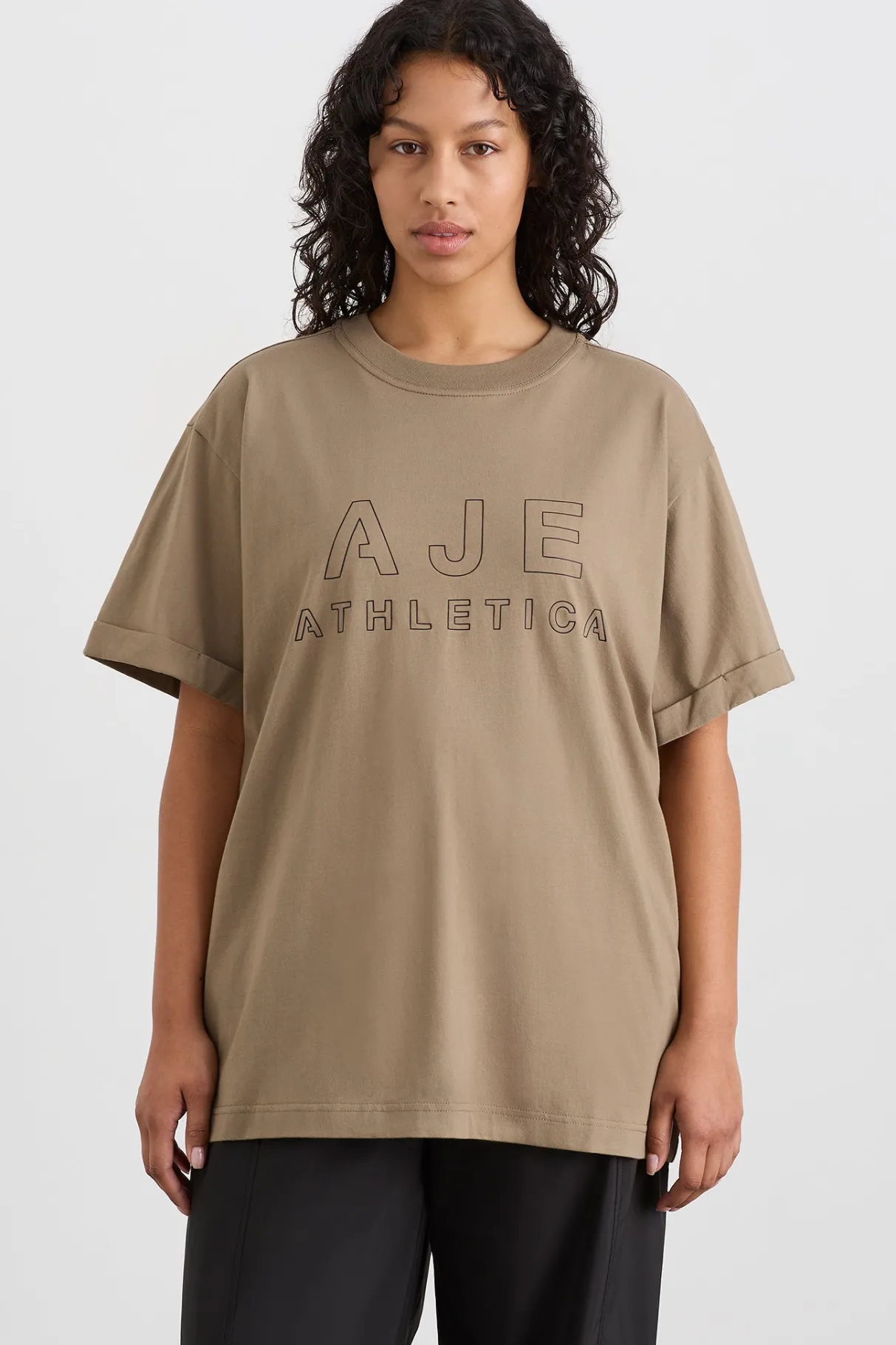 block_logo_boyfriend_tee__5.webp Clearance Aje ATHLETICA Block Logo Boyfriend Tee 102 Soft Khaki/Black