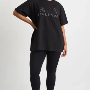 Fashion Aje ATHLETICA Block Logo Boyfriend Tee 102 Black/White