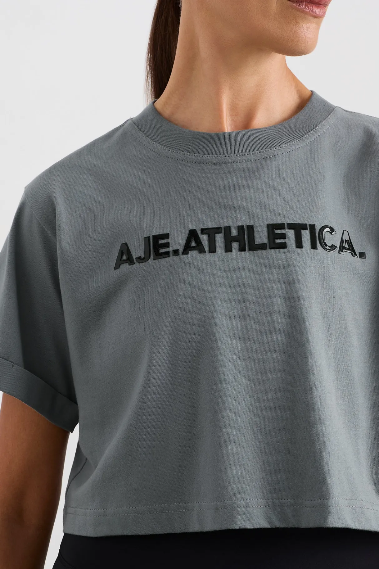 bold_logo_cropped_tee__3.webp Shop Aje ATHLETICA Bold Logo Cropped Tee 105 Slate Surge