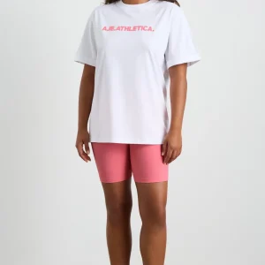 New Aje ATHLETICA Bold Logo Tee 105 White / Deep Blush