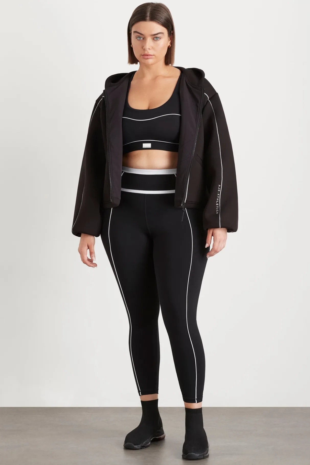 bonded_scuba_jacket__12.webp Best Sale Aje ATHLETICA Bonded Scuba Jacket 725 Black/White