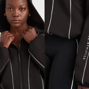 Best Sale Aje ATHLETICA Bonded Scuba Jacket 725 Black/White