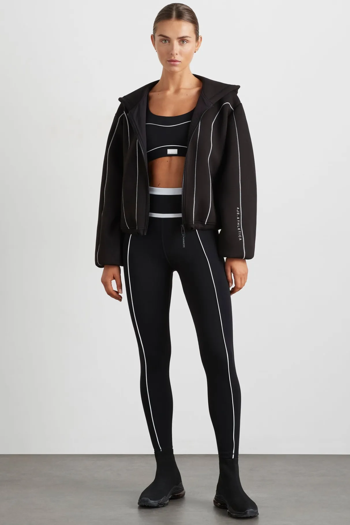 bonded_scuba_jacket__2.webp Best Sale Aje ATHLETICA Bonded Scuba Jacket 725 Black/White