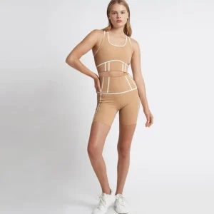 Best Sale Aje ATHLETICA Bonded Seam Short Bike Shorts 605 Beige/Light Ivory