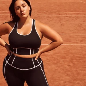 Best Sale Aje ATHLETICA Bonded Seam Training Sports Bra 310 Black/White