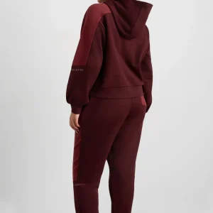 Fashion Aje ATHLETICA Boxy Cropped Hoodie 405 Burgundy Red Currant