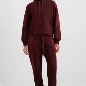 Fashion Aje ATHLETICA Boxy Cropped Hoodie 405 Burgundy Red Currant