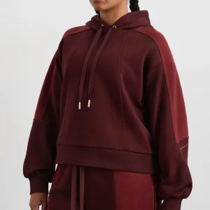 Fashion Aje ATHLETICA Boxy Cropped Hoodie 405 Burgundy Red Currant