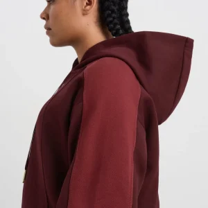 Fashion Aje ATHLETICA Boxy Cropped Hoodie 405 Burgundy Red Currant