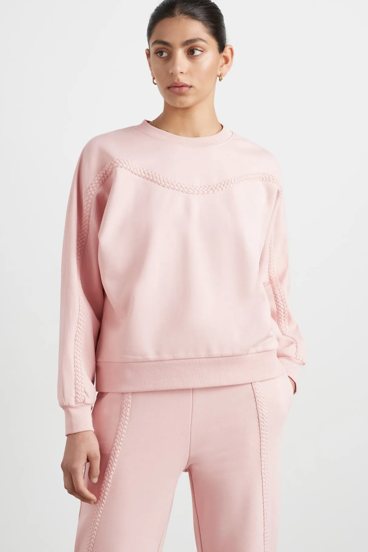braided_crew_jumper__0.webp Best Aje ATHLETICA Braided Crew Jumper 401 Blush