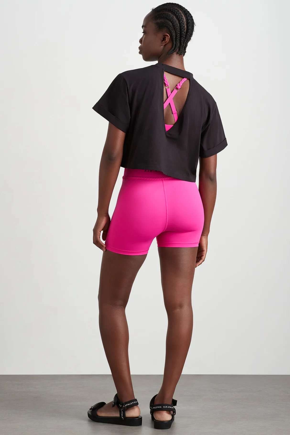 braided_shorts__5-1.webp Discount Aje ATHLETICA Braided Shorts 630 Bright Fuchsia