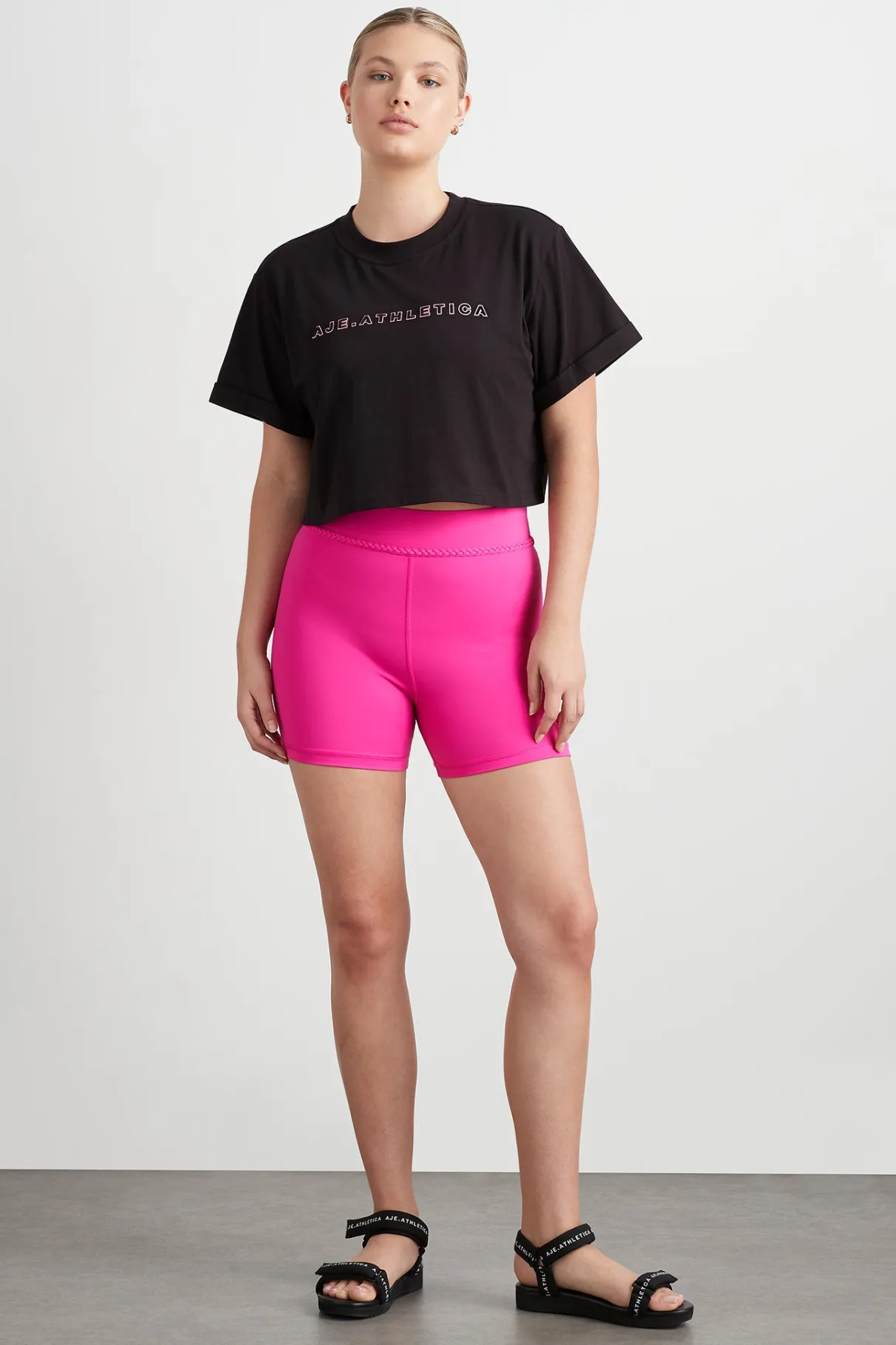 braided_shorts__8-1.webp Discount Aje ATHLETICA Braided Shorts 630 Bright Fuchsia