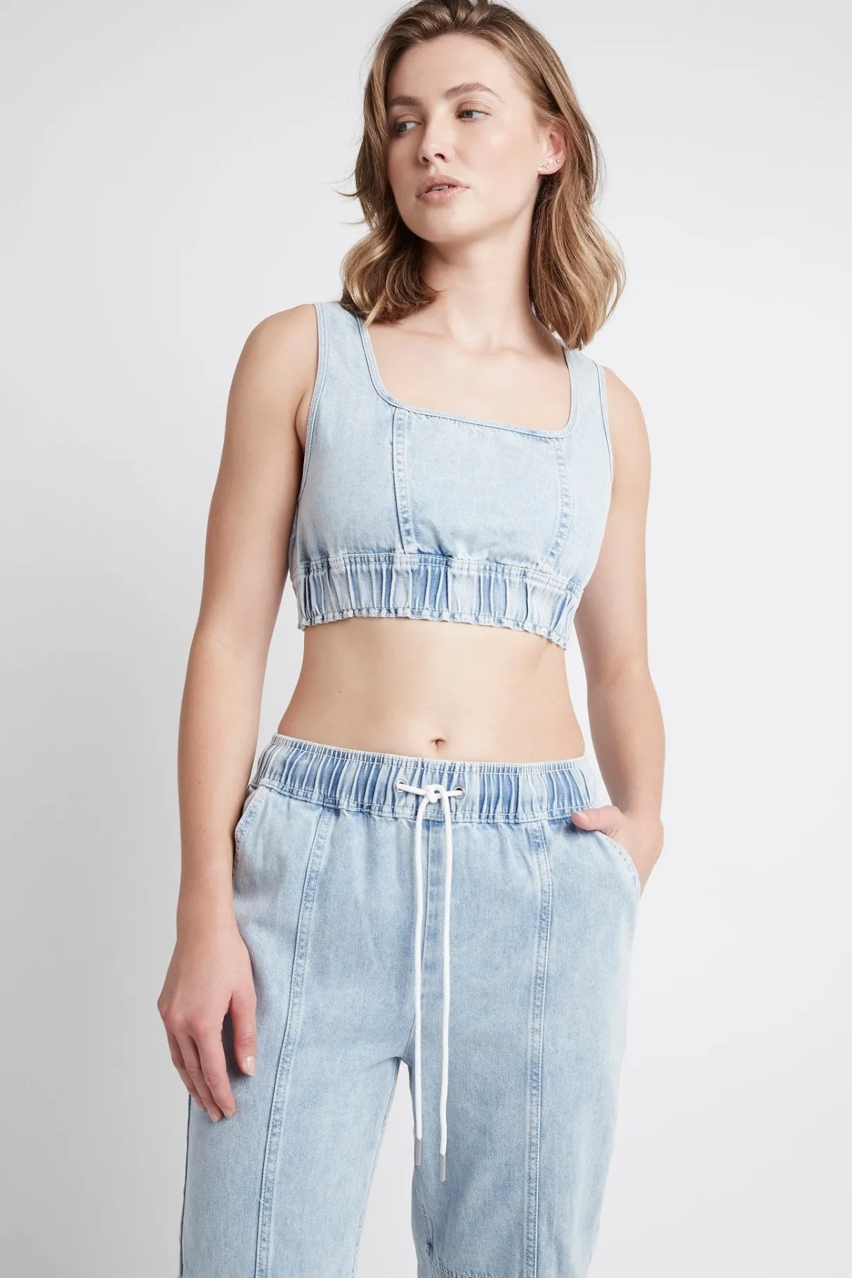 bubble_classic_logo_sports_bra__2.webp Best Sale Aje ATHLETICA Bubble Classic Logo Sports Bra 306 Chambray Blue