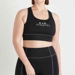 Outlet Aje ATHLETICA Classic Logo Racerback Sports Bra 304 Black/White