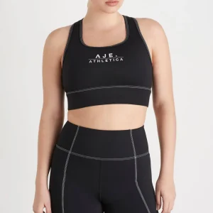 Outlet Aje ATHLETICA Classic Logo Racerback Sports Bra 304 Black/White