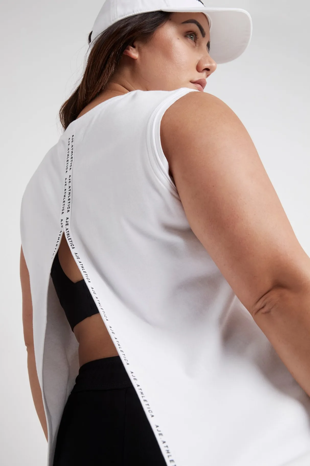 classic_logo_split_back_tank__13.webp Fashion Aje ATHLETICA Classic Logo Split Back Tank 111 White/Black