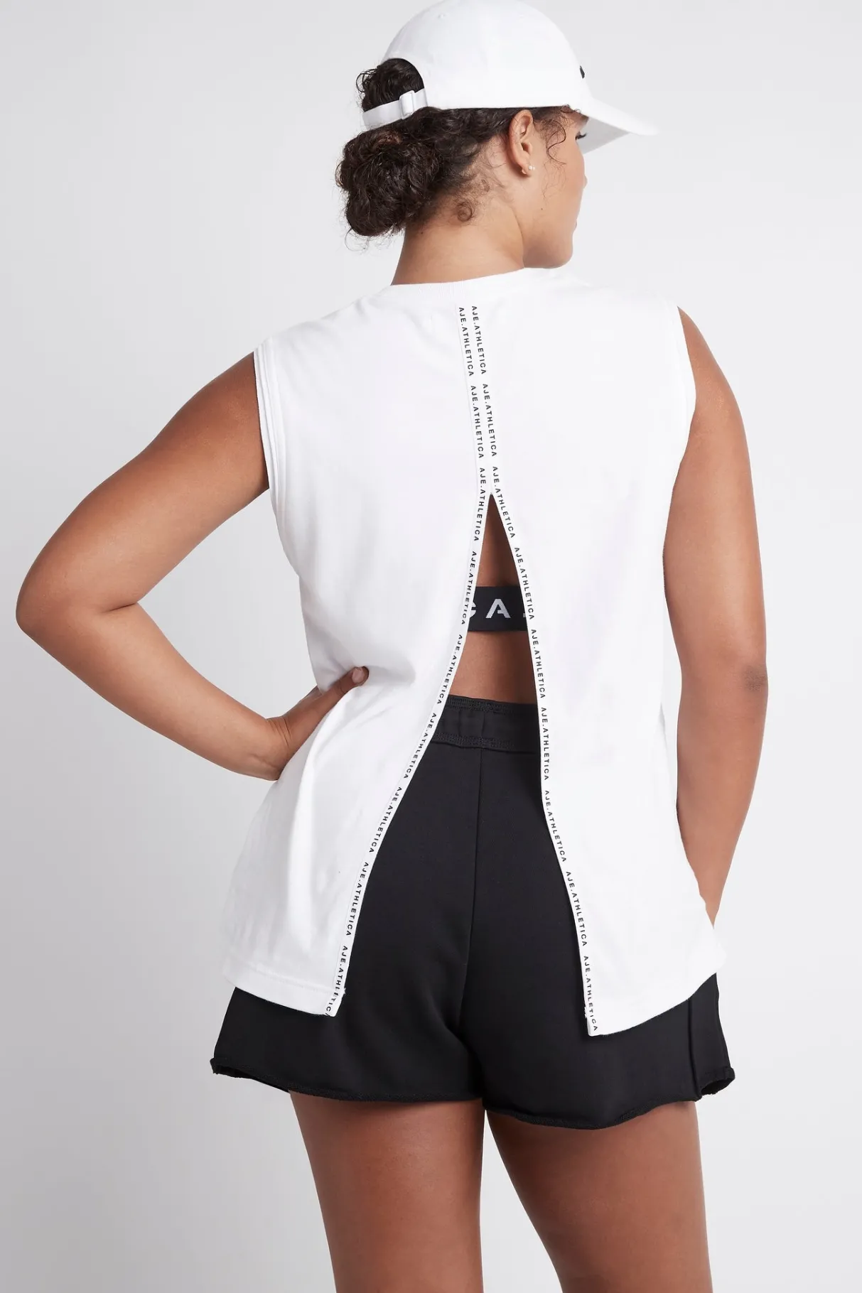classic_logo_split_back_tank__9.webp Fashion Aje ATHLETICA Classic Logo Split Back Tank 111 White/Black