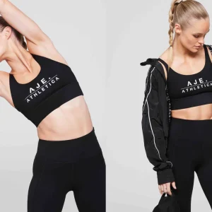 Shop Aje ATHLETICA Classic Logo Sports Bra 303 Black/White