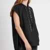 Shop Aje ATHLETICA Classic Longline Short Sleeve Hoodie 404 Black/White