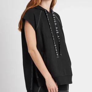 Shop Aje ATHLETICA Classic Longline Short Sleeve Hoodie 404 Black/White