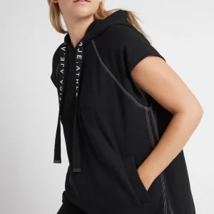 Shop Aje ATHLETICA Classic Longline Short Sleeve Hoodie 404 Black/White