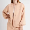 Sale Aje ATHLETICA Classic Spacer Knit Bomber Jacket 704 Sand