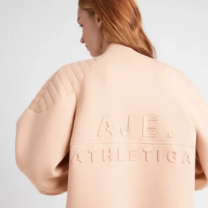 Sale Aje ATHLETICA Classic Spacer Knit Bomber Jacket 704 Sand