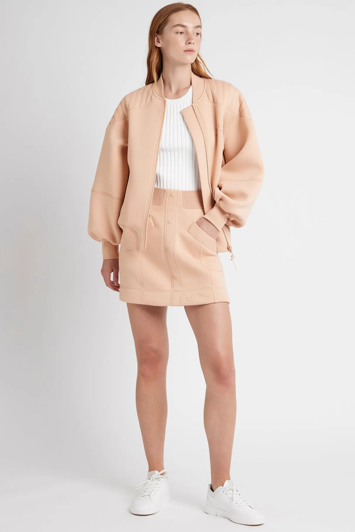 classic_spacer_knit_bomber_jacket__5.webp Sale Aje ATHLETICA Classic Spacer Knit Bomber Jacket 704 Sand