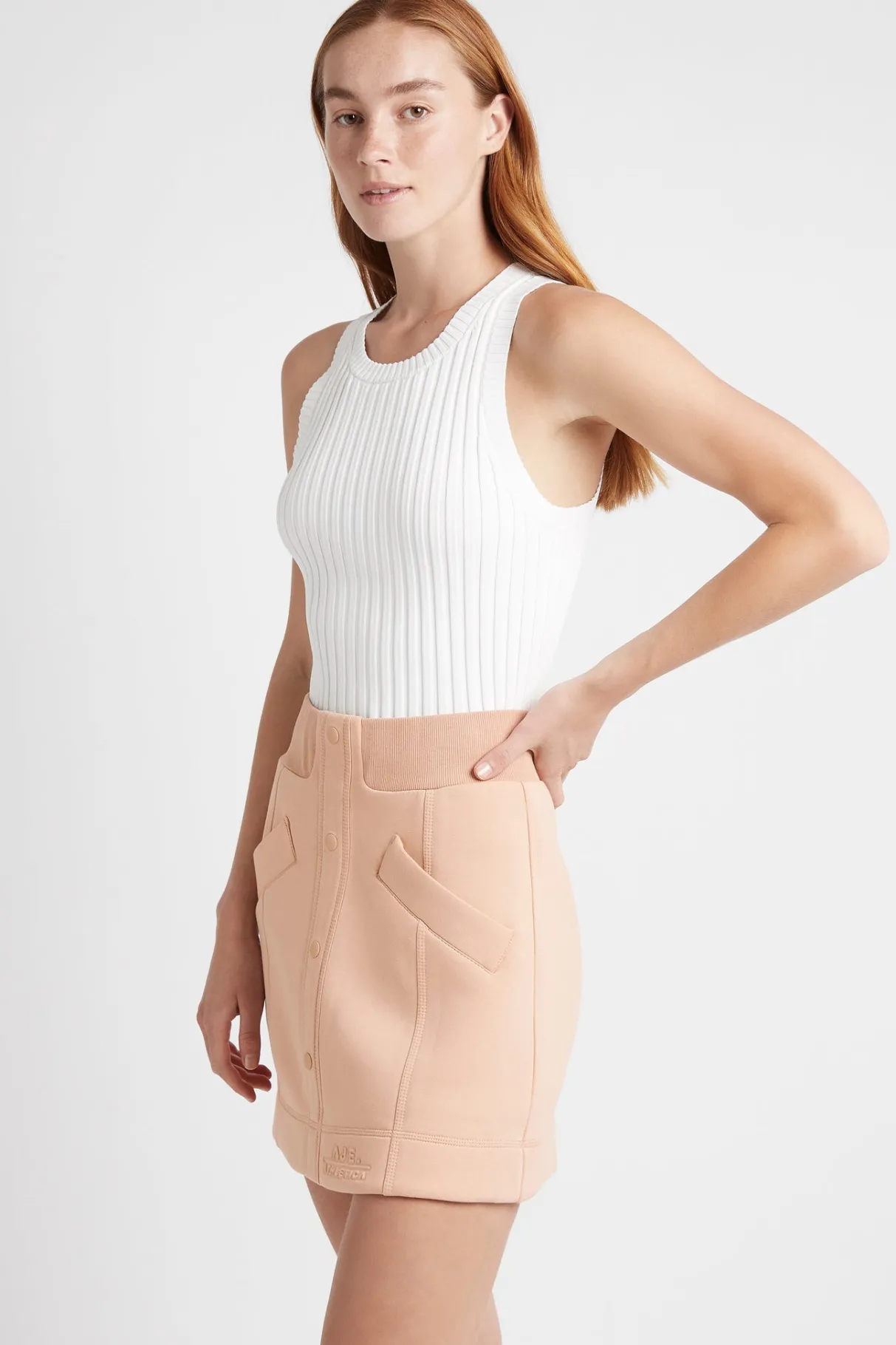 classic_spacer_knit_mini_skirt__2.webp Clearance Aje ATHLETICA Classic Spacer Knit Mini Skirt 609 Sand