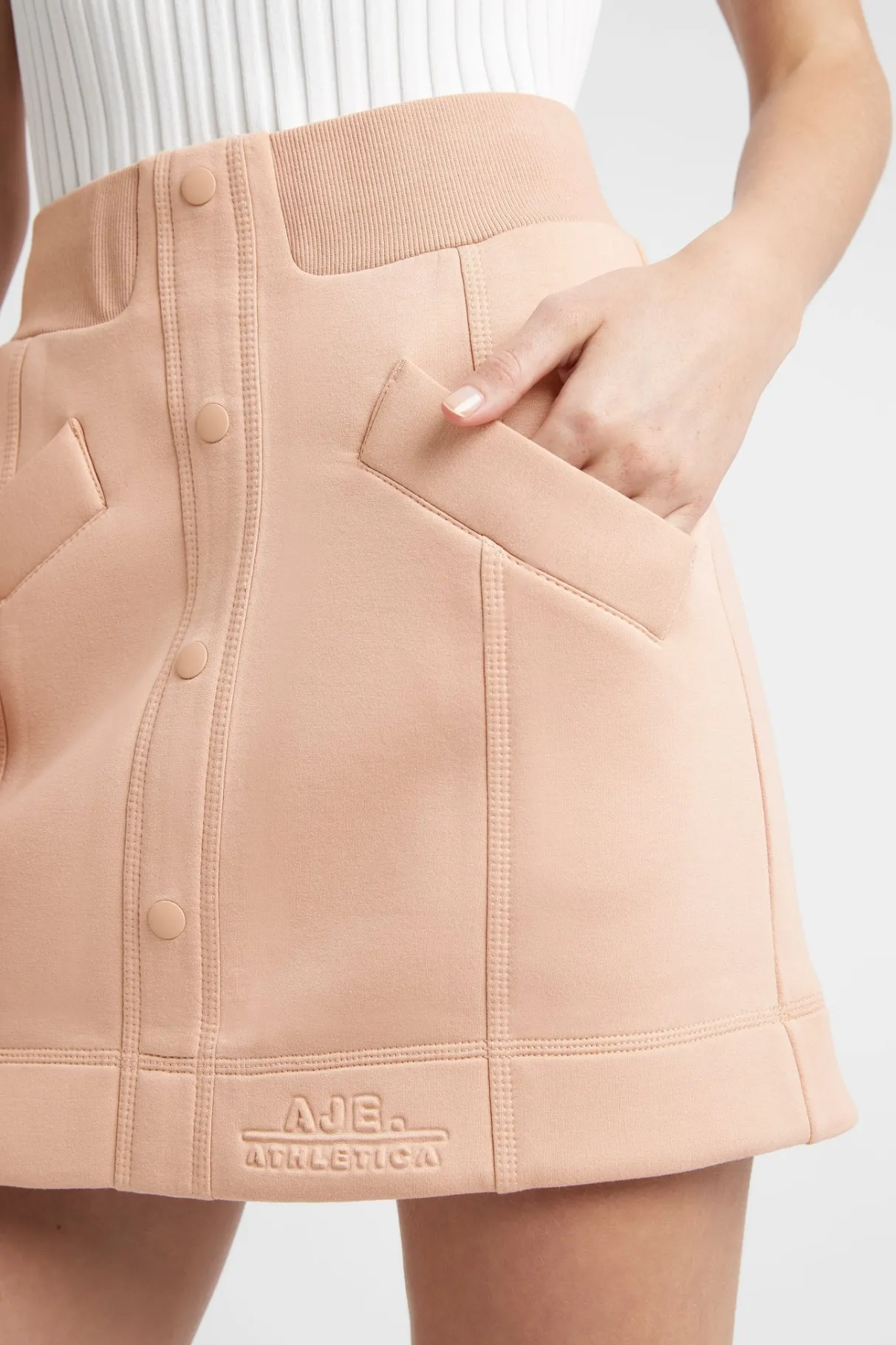 classic_spacer_knit_mini_skirt__3.webp Clearance Aje ATHLETICA Classic Spacer Knit Mini Skirt 609 Sand