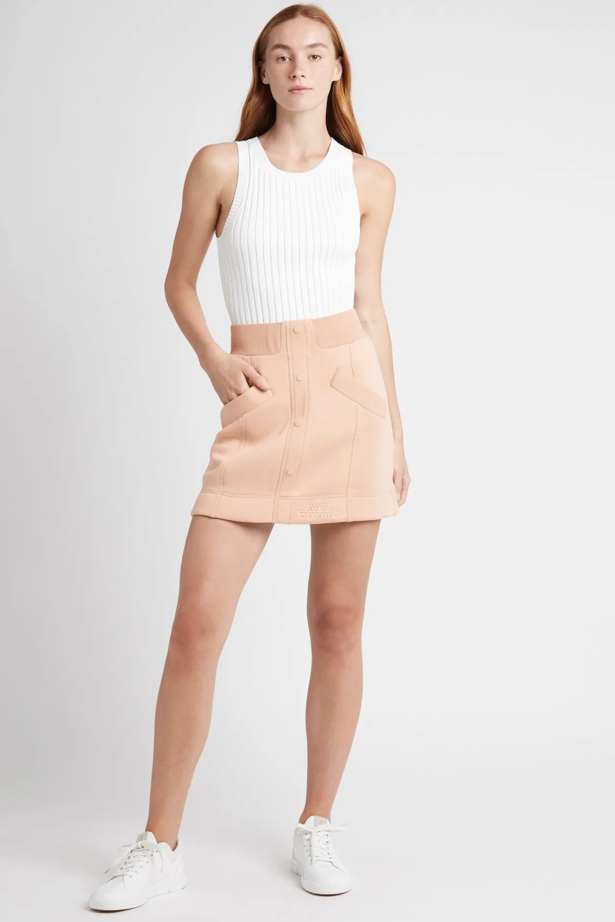 classic_spacer_knit_mini_skirt__5.webp Clearance Aje ATHLETICA Classic Spacer Knit Mini Skirt 609 Sand