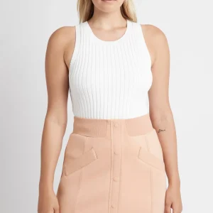 Clearance Aje ATHLETICA Classic Spacer Knit Mini Skirt 609 Sand
