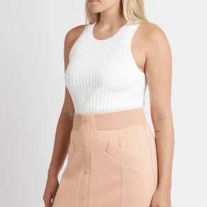 Clearance Aje ATHLETICA Classic Spacer Knit Mini Skirt 609 Sand