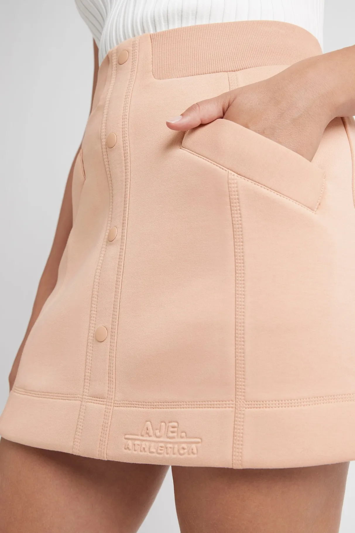 classic_spacer_knit_mini_skirt__8.webp Clearance Aje ATHLETICA Classic Spacer Knit Mini Skirt 609 Sand