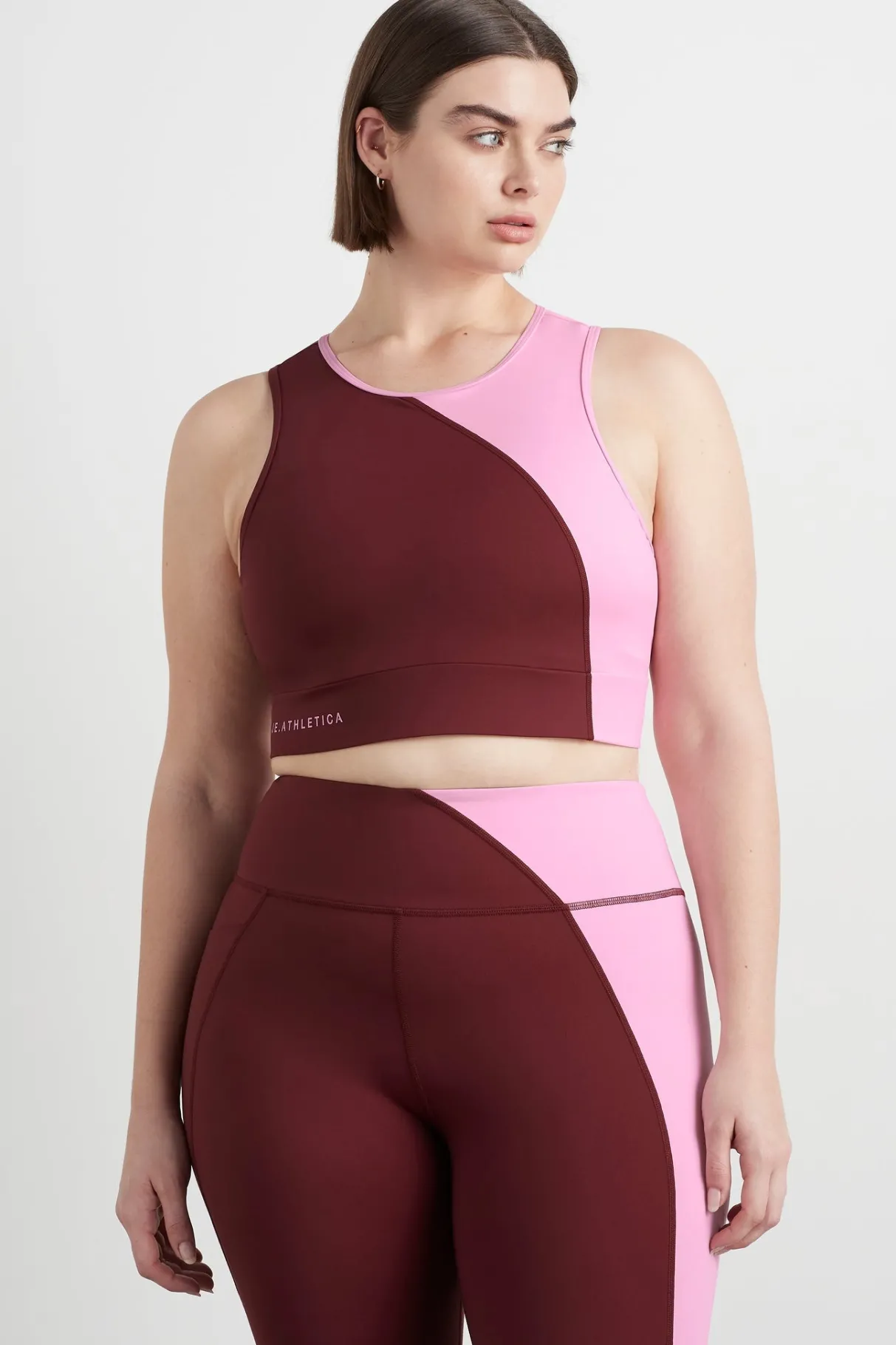 colour_block_crop_top__11-1.webp Store Aje ATHLETICA Colour Block Crop Top 336 Burnt Burgundy/Bonbon Pink