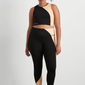New Aje ATHLETICA Colour Block Crop Top 336 Black/Beige