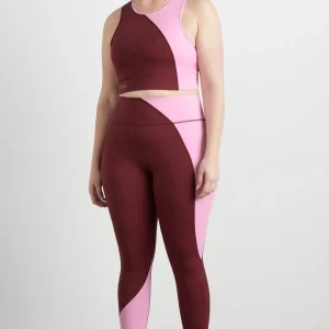 Store Aje ATHLETICA Colour Block Crop Top 336 Burnt Burgundy/Bonbon Pink