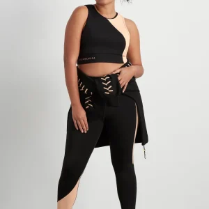 New Aje ATHLETICA Colour Block Crop Top 336 Black/Beige