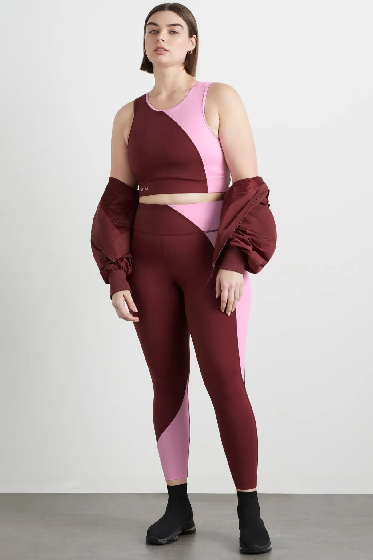 colour_block_crop_top__16.webp Store Aje ATHLETICA Colour Block Crop Top 336 Burnt Burgundy/Bonbon Pink