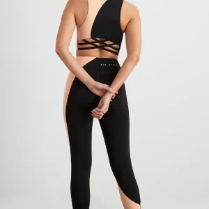New Aje ATHLETICA Colour Block Crop Top 336 Black/Beige