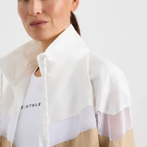 Best Aje ATHLETICA Colour Block Cropped Jacket 787 White/Natural Tan