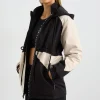 Best Aje ATHLETICA Colour Block Long Jacket 731 Black / Moonstone Grey