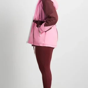 Store Aje ATHLETICA Colour Block Long Jacket 731 Burnt Burgundy/Bonbon Pink