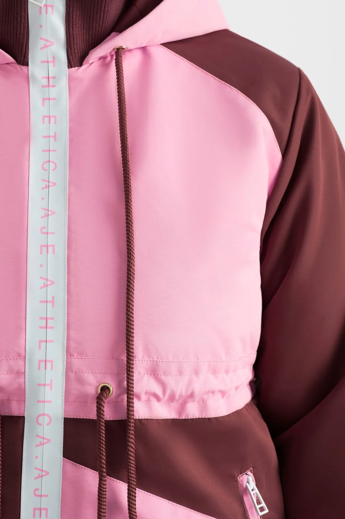 colour_block_long_jacket__12.webp Store Aje ATHLETICA Colour Block Long Jacket 731 Burnt Burgundy/Bonbon Pink