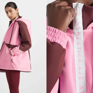 Store Aje ATHLETICA Colour Block Long Jacket 731 Burnt Burgundy/Bonbon Pink