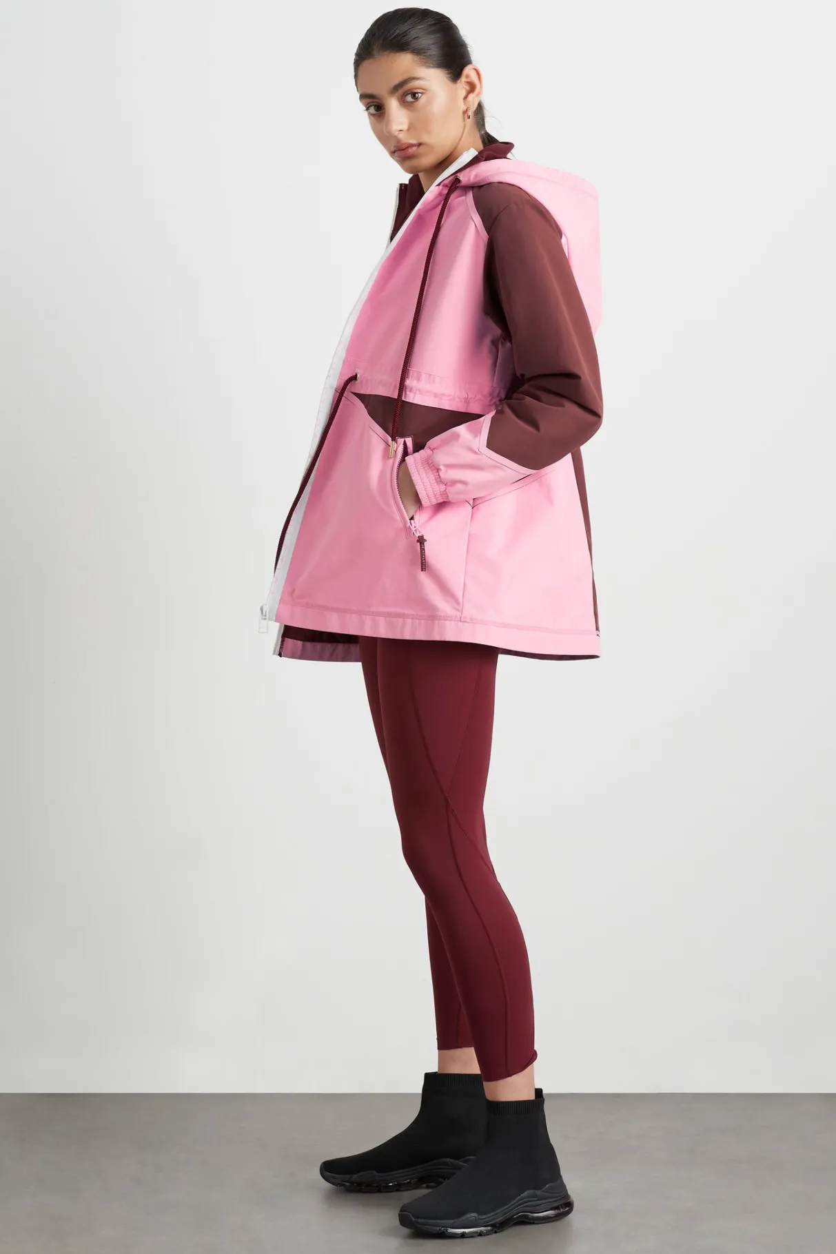 colour_block_long_jacket__2.webp Store Aje ATHLETICA Colour Block Long Jacket 731 Burnt Burgundy/Bonbon Pink