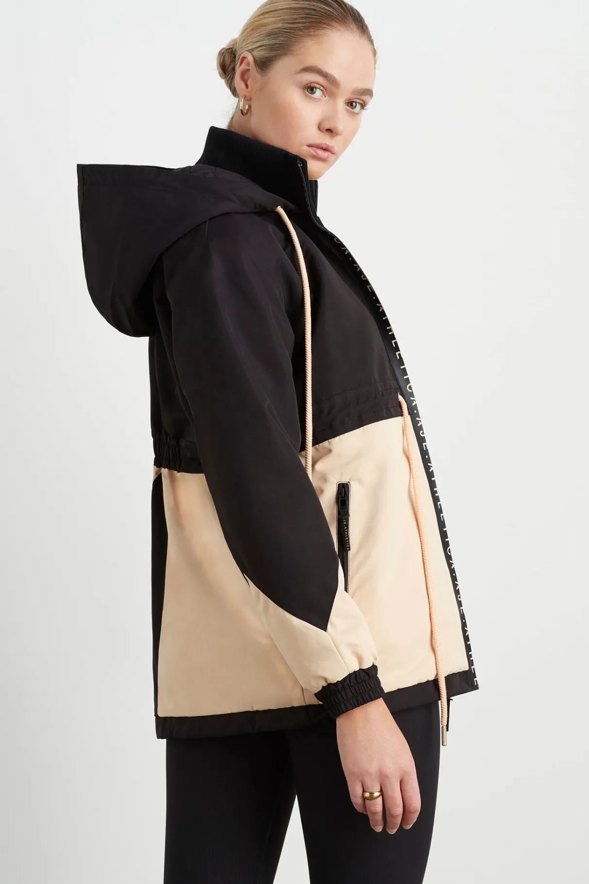 colour_block_long_jacket__3-1.webp Best Sale Aje ATHLETICA Colour Block Long Jacket 731 Black/Beige