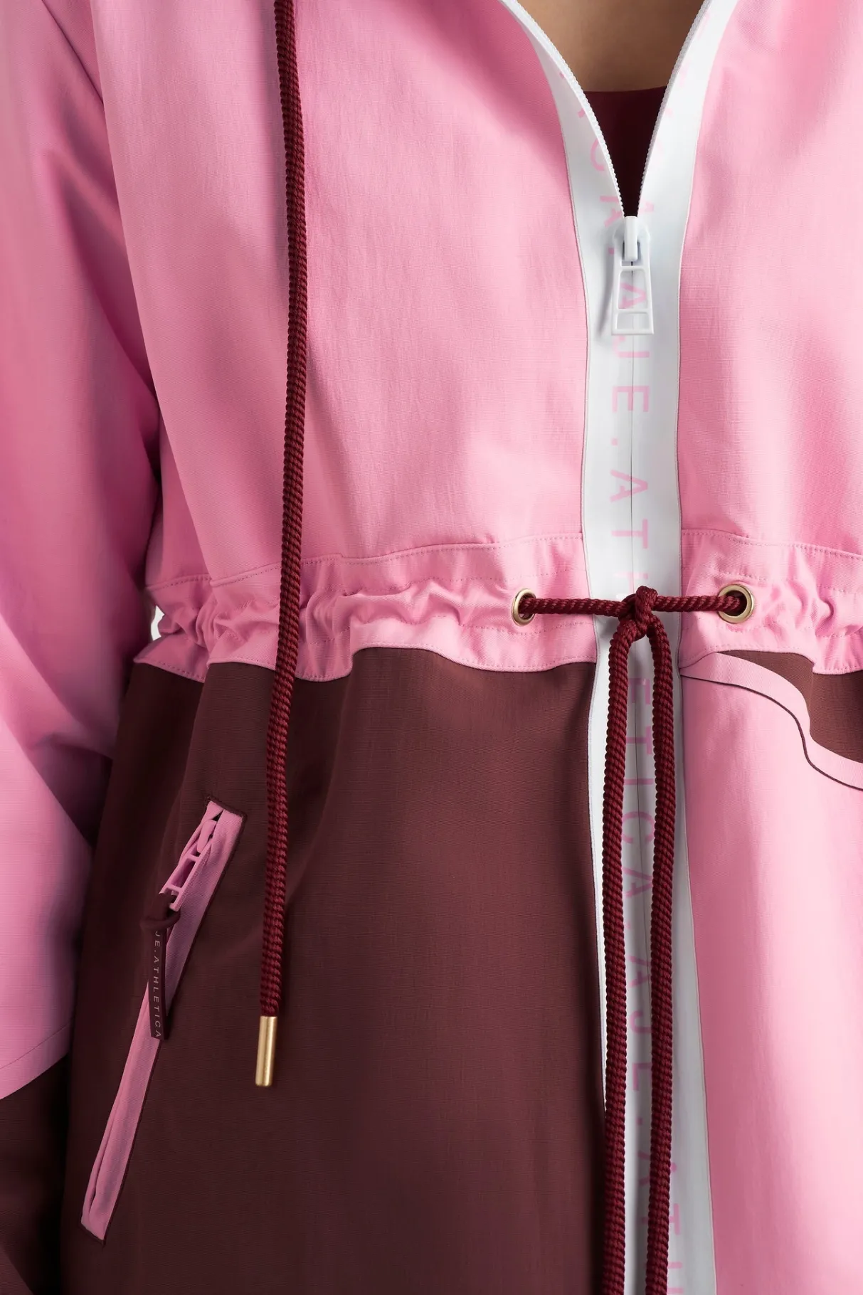 colour_block_long_jacket__3.webp Store Aje ATHLETICA Colour Block Long Jacket 731 Burnt Burgundy/Bonbon Pink