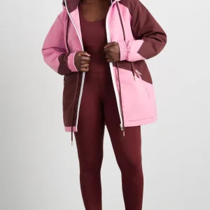 Store Aje ATHLETICA Colour Block Long Jacket 731 Burnt Burgundy/Bonbon Pink